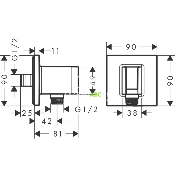 Przylacze-weza-z-uchwytem-Hansgrohe-FIXFIT-E-26889670-czarny-matowy-198220
