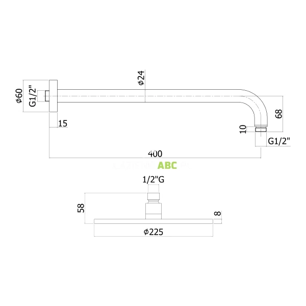 Ramie-deszczowni-scienne-40-cm-Paffoni-LIGHT-ZSOF034NO-czarny-mat-105671