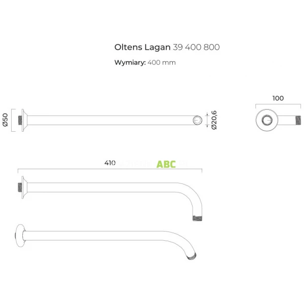 Ramie-deszczownicy-40-cm-okragle-Oltens-LAGAN-39400800-zloty-polysk-123592