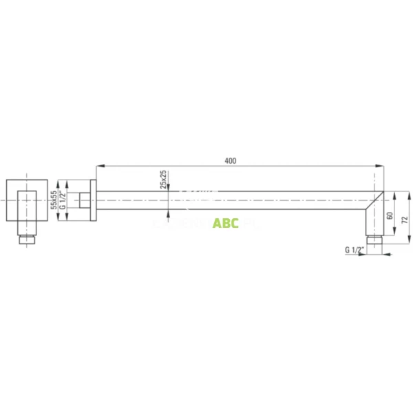 Ramie-scienne-40-cm-Deante-CASCADA-NAC-049K-kwadratowa-103196