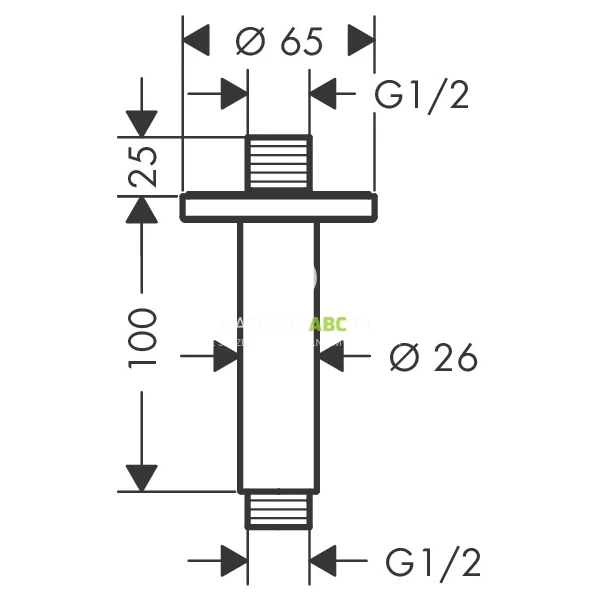 Ramie-sufitowe-10cm-Hansgrohe-VERNIS-BLEND-27804000-149747