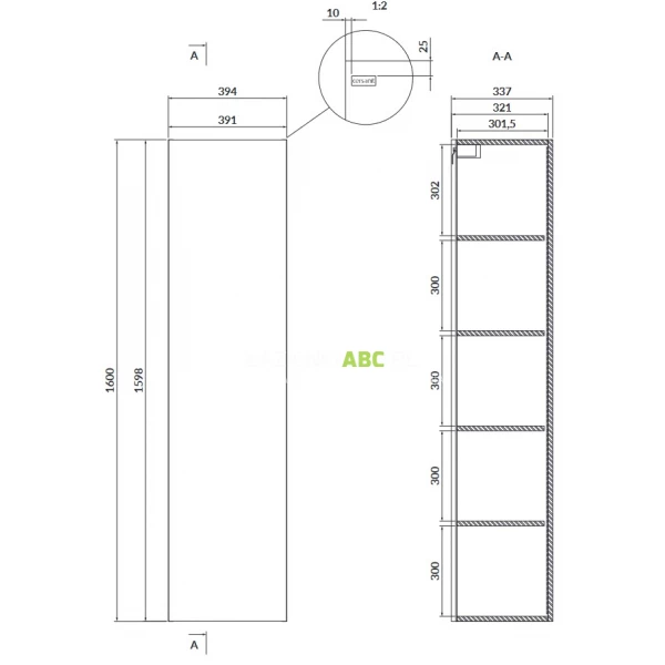 Slupek-lazienkowy-160-cm-Cersanit-LARGA-S932-019-biala-130878