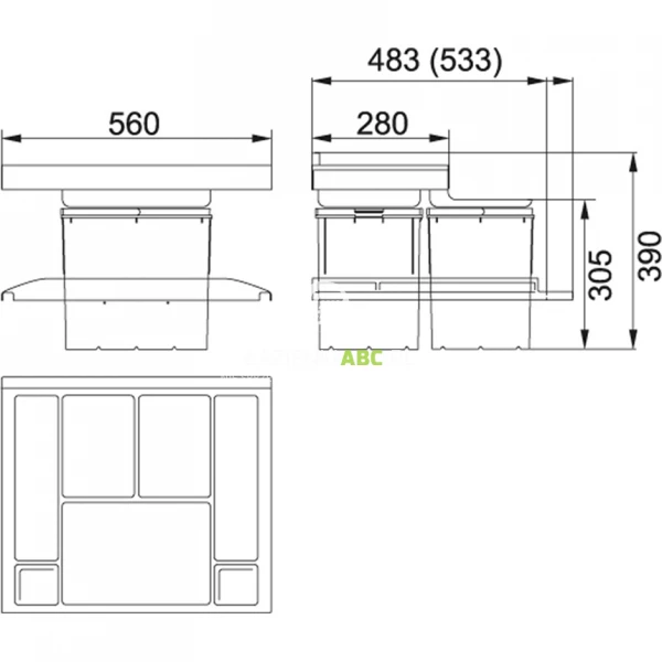 Sortownik-do-odpadow-34-l-do-szafki-60-cm-Franke-TROLLEY-VARIO-134.0066.057-36768