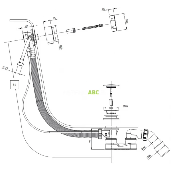 Syfon-wannowy-przelewowo-odplywowo-napelniajacy-Omnires-TK132-PLUS-3.04-64-SGL-zloty-135826
