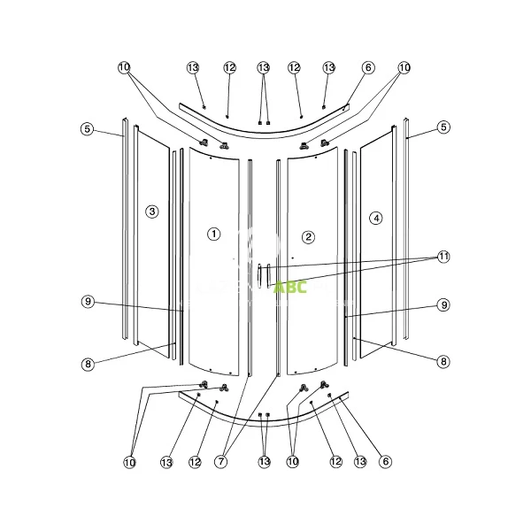 Uchwyt-kompletny-do-kabiny-polokraglej-kwadratowej-Kolo-REKORD-P10025XX-75485
