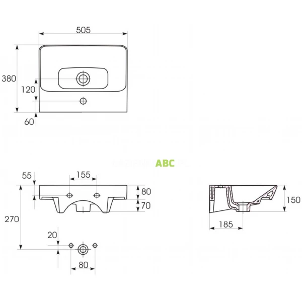 Umywalka-meblowa-50x38-Cersanit-MILLE-SLIM-K675-004-125447