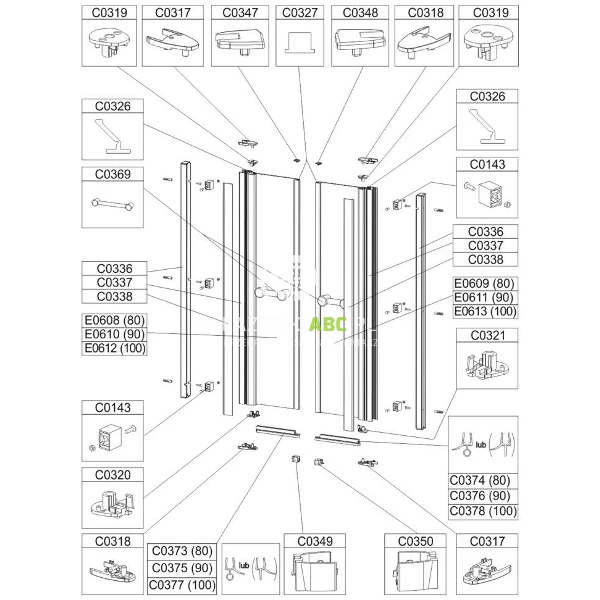 Uszczelka-pozioma-lewa-do-drzwi-wahadlowych-DD-PRIIa-EX-90-cm-Sanplast-PRESTIGE-II-660-C0375-45560