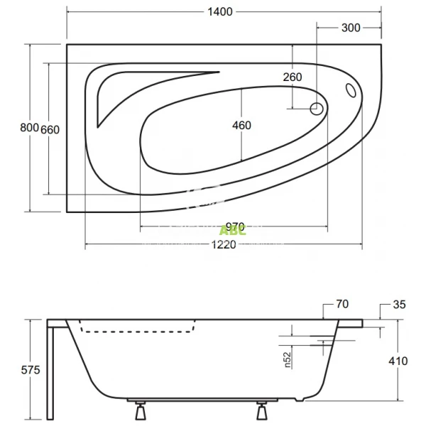 Wanna-narozna-140x80-Besco-CORNEA-WAC-140-NL-lewa-78639