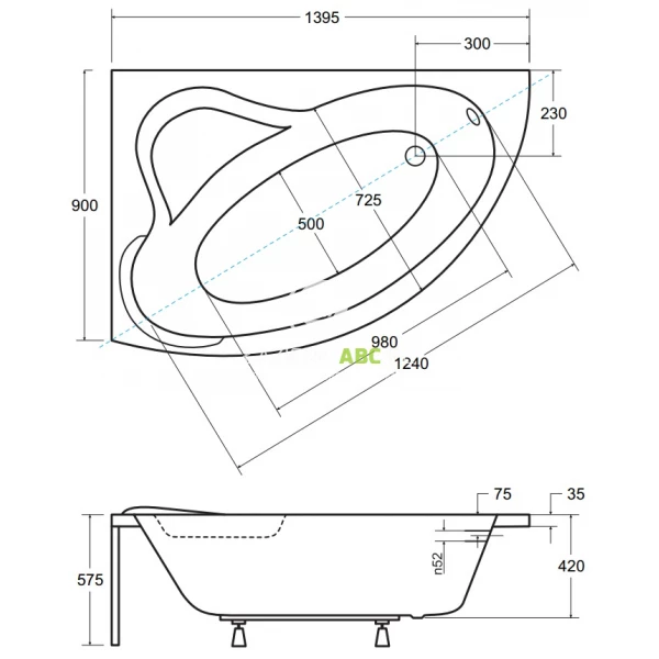 Wanna-narozna-140x90-Besco-ADA-lewa-WAA-140-NL-78641