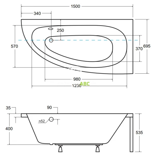 Wanna-narozna-150x70-Besco-MILENA-WAM-150-NL-prawa-78652