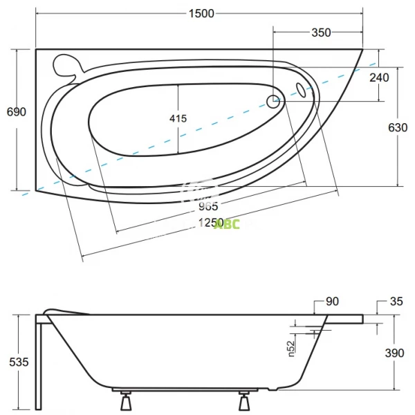 Wanna-narozna-150x70-Besco-MINI-WAM-150-MNL-lewa-78655