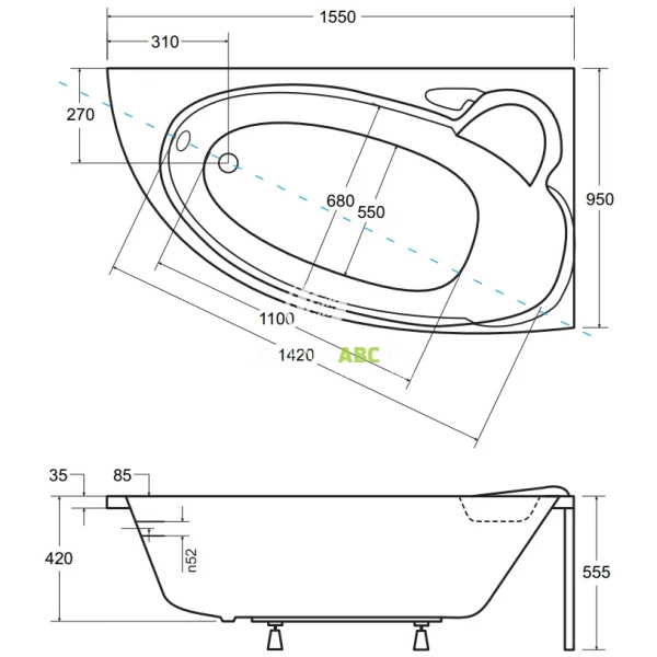 Wanna-narozna-155x95-Besco-FINEZJA-NOVA-WAF-155-NP-prawa-78674