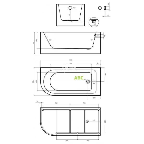 Wanna-narozna-160-cm-AD-naturalnie-UPSALA-AWW-009-160NPP-P-prawa-181108
