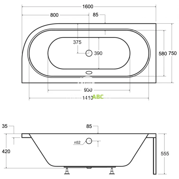 Wanna-narozna-160x75-Besco-AVITA-WAV-160-NL-lewa-114081