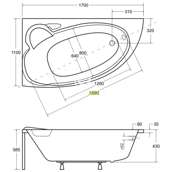 Wanna-narozna-170x110-Besco-FINEZJA-NOVA-WAF-170-NL-lewa-78683