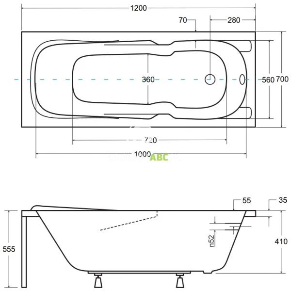 Wanna-prostokatna-120x70-Besco-MAJKA-NOVA-WAM-120-PK-78696