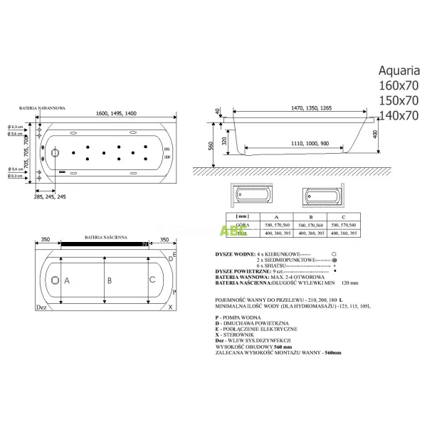 Wanna-prostokatna-140x70-Excellent-AQUARIA-WAEX.AQU14WH-26131