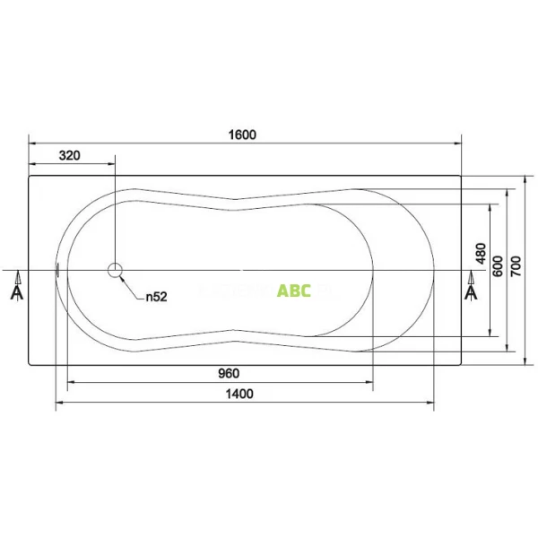 Wanna-prostokatna-160X70-Cersanit-NIKE-S301-248-ABS-93180