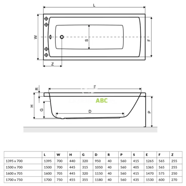 Wanna-prostokatna-160x70-Excellent-AQUARIA-WAEX.AQU16WH-26133
