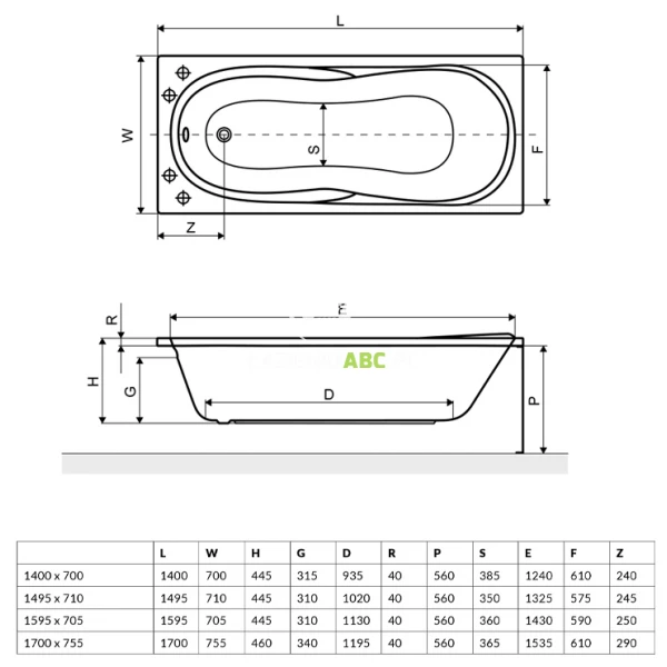Wanna-prostokatna-160x70-Excellent-SEKWANA-WAEX.SEK16WH-37017