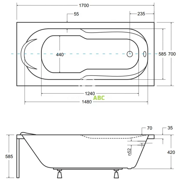 Wanna-prostokatna-170x70-Besco-BONA-WAB-170-PK-78727
