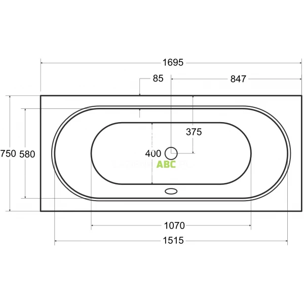 Wanna-prostokatna-170x75-Besco-VITAE-SLIM-WAV-170-SL-121465