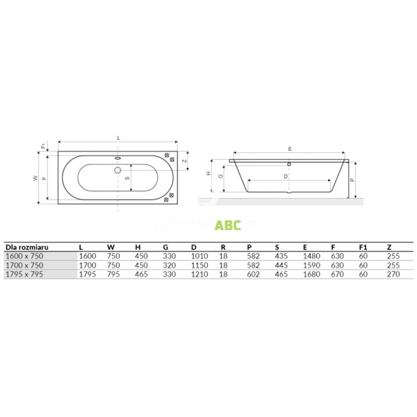 Wanna-prostokatna-180x80-Excellent-OCEANA-SLIM-WAEX.OCE18WHS-101325