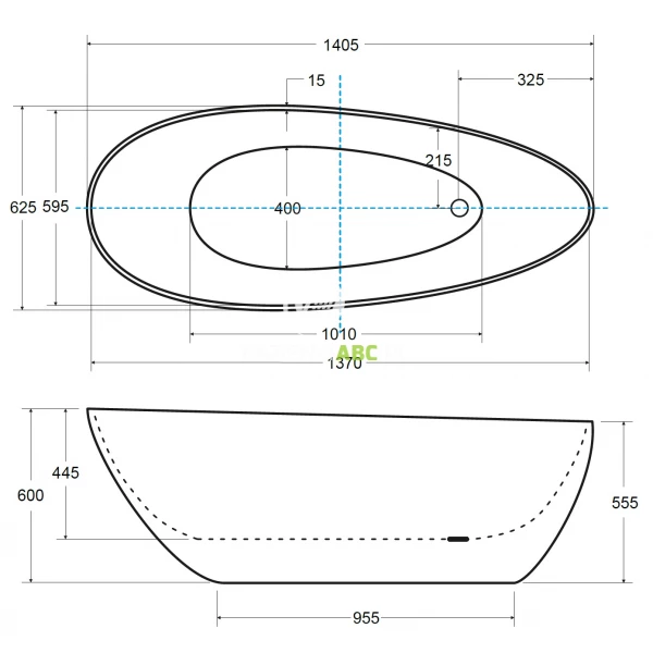 Wanna-wolnostojaca-142x62-korek-klik-klak-czyszczony-od-gory-Besco-GOYA-WMD-140-GKC-134243