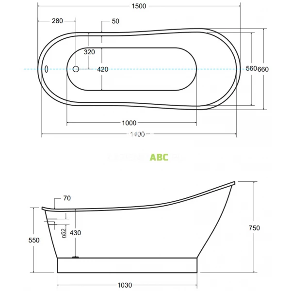 Wanna-wolnostojaca-150x66-Besco-GLORIA-GLAM-WMD-150-GLG-104047