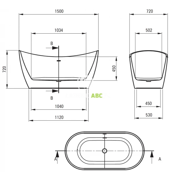 Wanna-wolnostojaca-150x72-owalna-Deante-ARNIKA-KDA-015V-201355