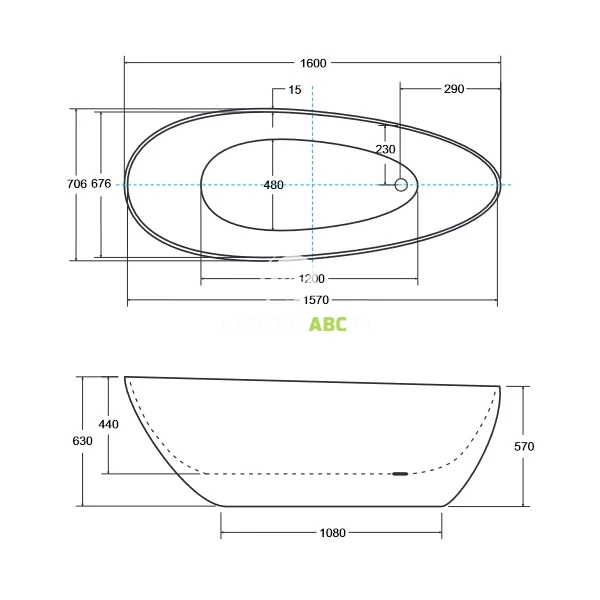Wanna-wolnostojaca-160x70-Besco-GOYA-WMD-160-G-95290