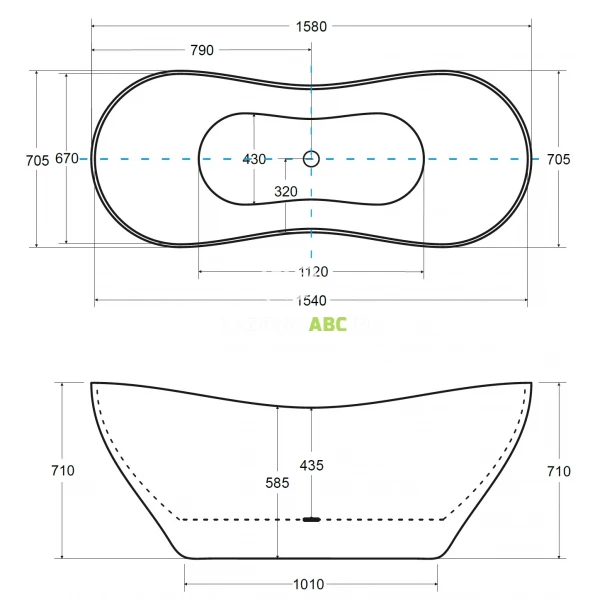 Wanna-wolnostojaca-160x70-korek-klik-klak-bialy-czyszczony-od-gory-Besco-VIYA-WMD-160-VKW-134265