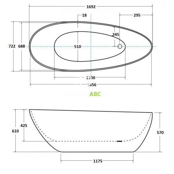Wanna-wolnostojaca-170x72-ze-zlotym-korkiem-klik-klak-czyszczonym-od-gory-Besco-GOYA-WMD-170-GKG-biala-polysk-160293