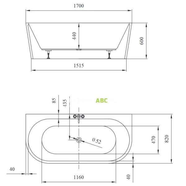 Wanna-wolnostojaca-przyscienna-170x83-Cersanit-CREA-S301-301-119350
