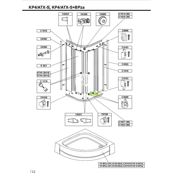 Wozek-kompletny-do-kabin-KP4-ATX-KP4-ATB-KP4-CG-Sanplast-660-C0268-26453