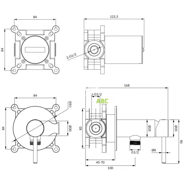 Zestaw-bidetowy-podtynkowy-Omnires-Y-SYSYBI2CPB-miedz-szczotkowana-157155
