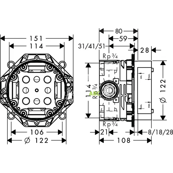 Zestaw-podtynkowy-kompletny-CROMETTA-E-240-Hansgrohe-LOGIS-PAK-6w1-52056484-108820