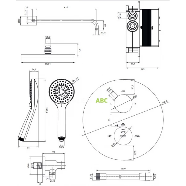 Zestaw-prysznicowy-podtynkowy-termostatyczny-Omnires-Y-SYSYT05BL-czarny-128955