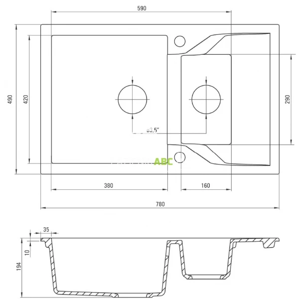 Zlewozmywak-granitowy-1-5-komorowy-78x49-z-krotkim-ociekaczem-Deante-ANDANTE-ZQN-G513-grafitowy-metalik-80032