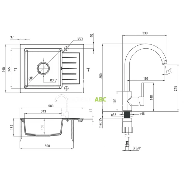 Zlewozmywak-granitowy-1-komorowy-58x44-bateria-NEMEZJA-Deante-ZORBA-ZQZAT11A-antracyt-126770
