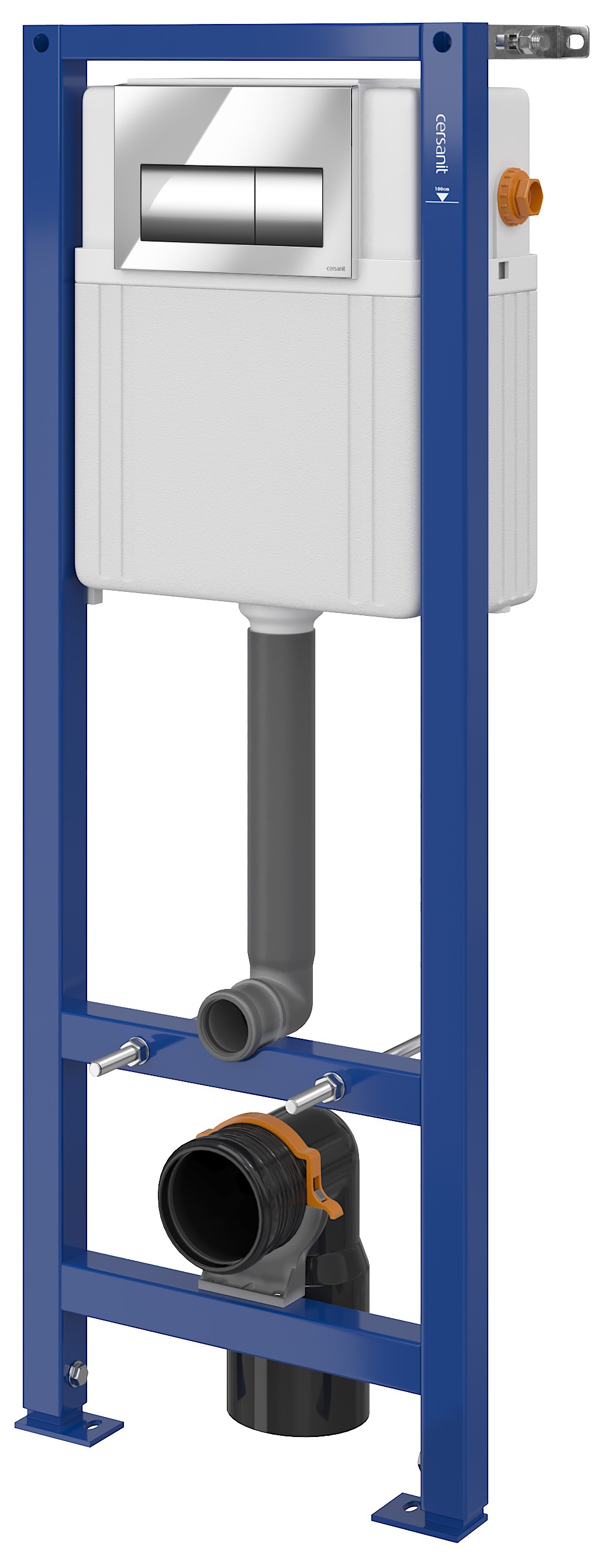 Stelaż podtynkowy WC wąski 40 cm 02 + przycisk spłukujący Cersanit PRESTO S701-329 chrom