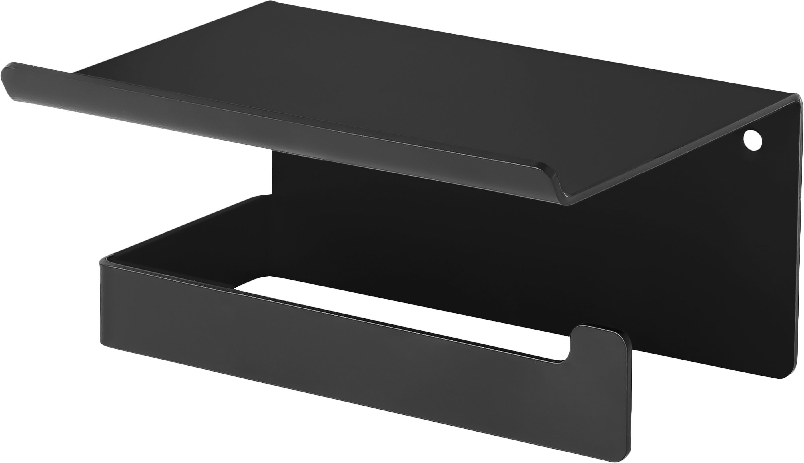 Uchwyt na papier toaletowy z półką Deante MOKKO NERO ADM N221 czarny mat
