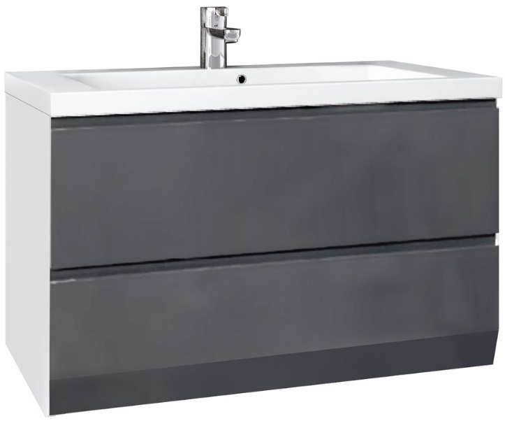 Oristo BRYLANT Szafka podumywalkowa 84,4x50x48,5 grafitowa / biała połysk OR36-SD2S-85-5