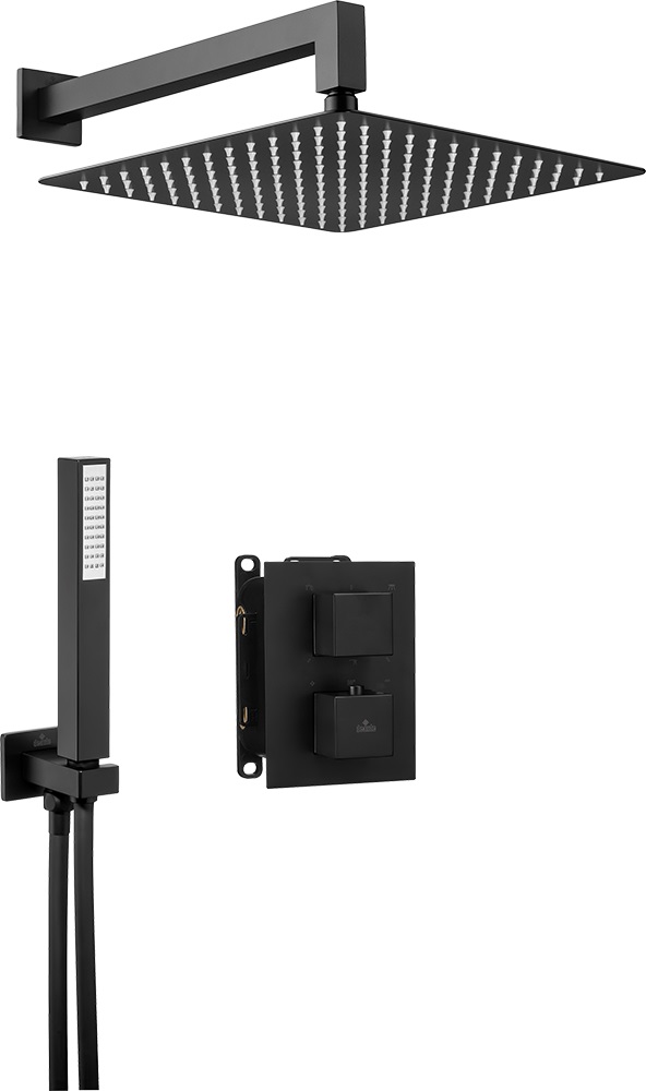 Zestaw prysznicowy podtynkowy z termostatem Deante NERO BXYZNEAT kwadratowy czarny mat