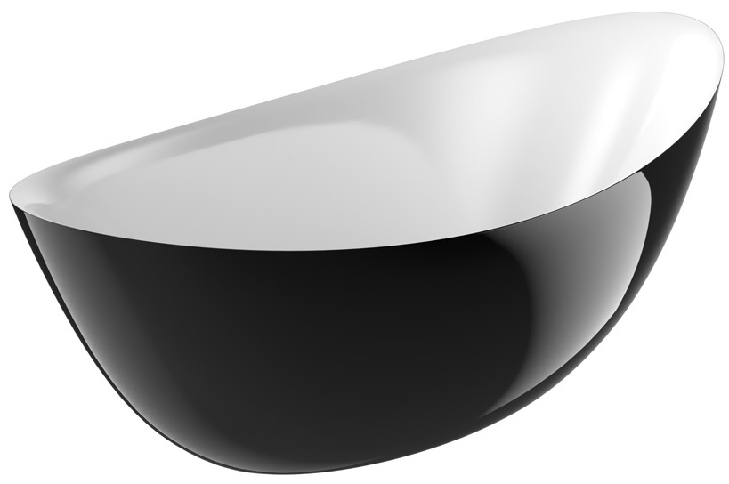Wanna wolnostojąca 180 cm z przelewem Massi MODERN MSWA-6807P-B czarno / biała