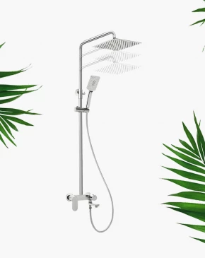 Kolumna prysznicowa z baterią wannową z ruchomą wylewką Deante ALPINIA NAC 01AM