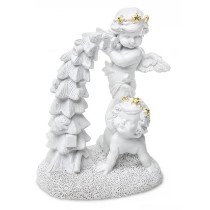 Aniołek z choinką biały figurka 11,5cm 123161