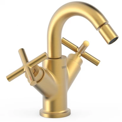 Bateria bidetowa 2-uchwytowa Tres MONT BLANC 28312001OM złota mat