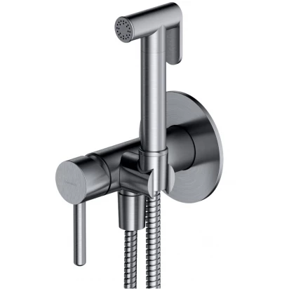 Bateria bidetowa podtynkowa z rączką typu bidetta Omnires Y SYSYBI2NI nikiel