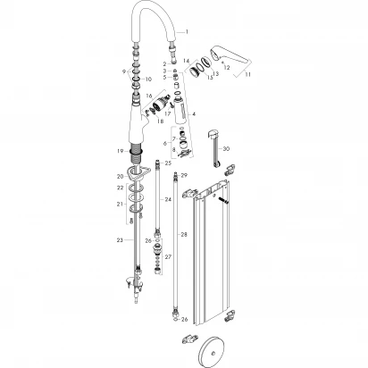 Bateria kuchenna 200 wyciągana wylewka + sBox Hansgrohe TALIS M51 73851000